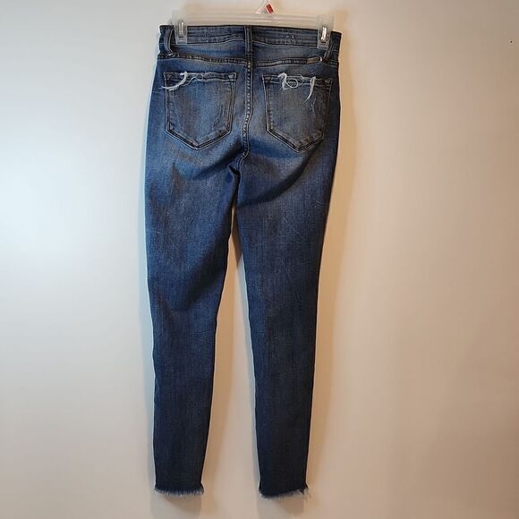 KanCan Women's Jeans Estilo Skinny Dark Wash 5/26 Distressed Ripped Denim Jeans - Picture 13 of 15